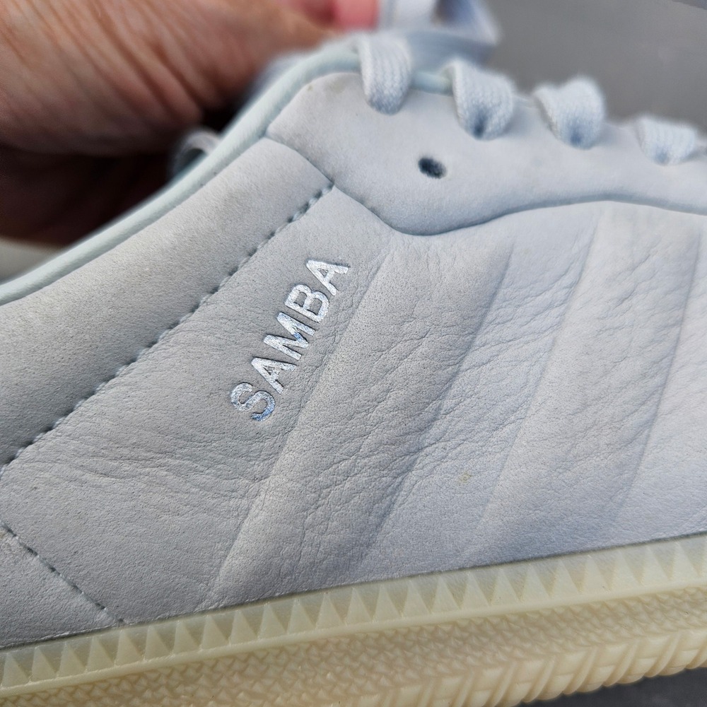 Adidas Samba Decon Light Blue Grey Leather Gum Sole Sneakers 9.5 Mens ID2055 - Picture 8 of 9